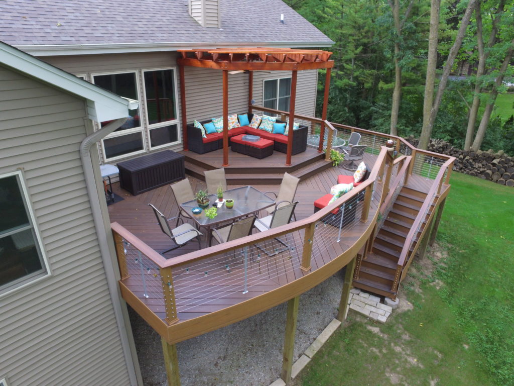Multi Level Custom Radius Deck w/ Pergola