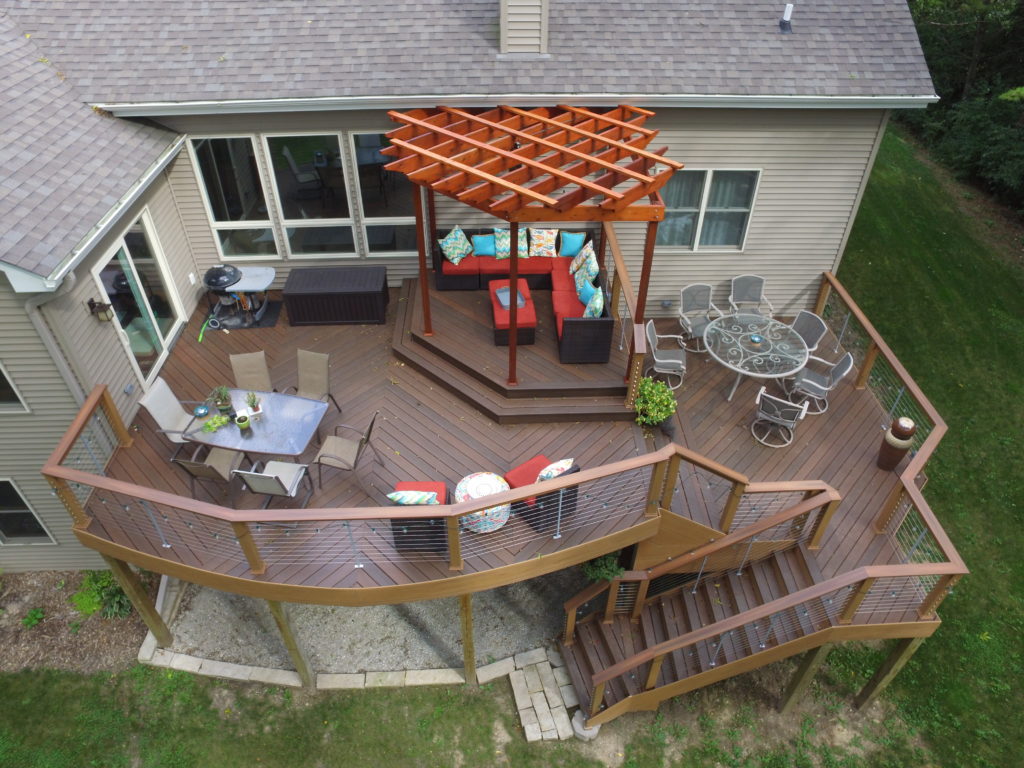Multi Level Custom Radius Deck w/ Pergola