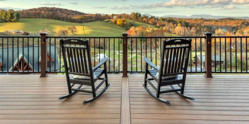 two rocking chairs on deck, Milwaukee, Madison, Deck Builders
