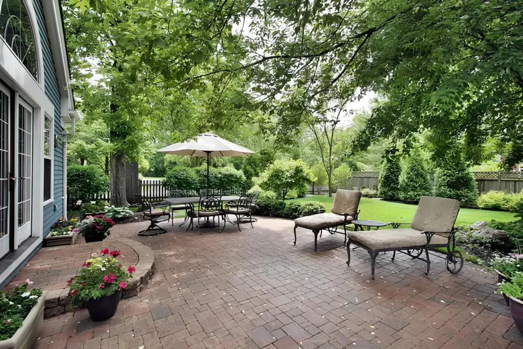 Brick Paver Patio with Multiple Seating Zones